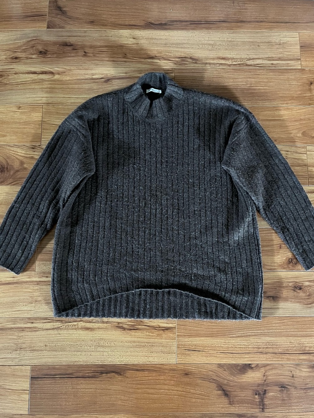 Neuflora Neutral Brown Ribbed Sweater